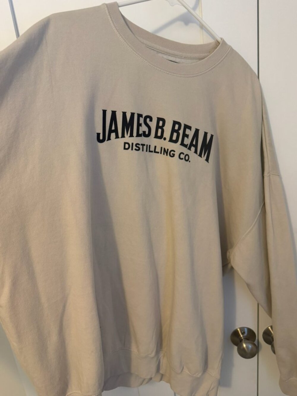 James B. Beam Distilling Co. Crewneck Sweatshirt 3XL Beige Fleece Pullover